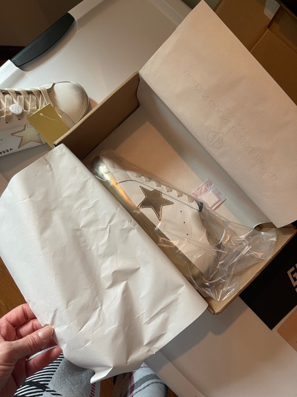 Golden star sneaker with Black Branded Dust Bag - Picture 3 of 9